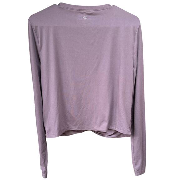 Champion Women Activewear Top Large Purple Logo Graphic Cropped Long Sleeve - Picture 3 of 4